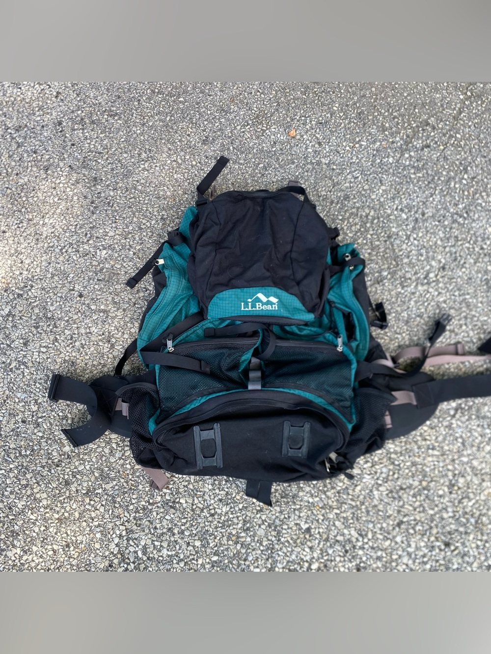 VTG L.L.Bean OKT89 Continental Weekender Rucksack Backpack Teal Black